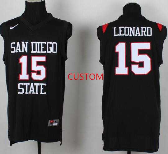 Mens San Diego State University Basketball Black Customized Jersey